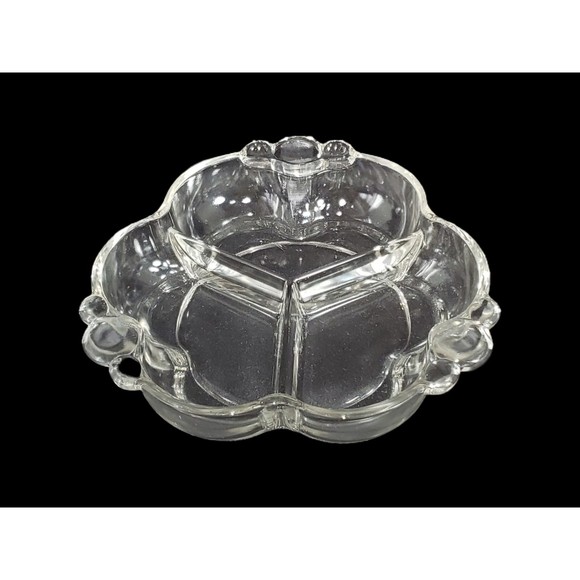 Elegant Antique Canterbury Clear Glass Divided Candy Dish by Duncan and Miller - Picture 2 of 5